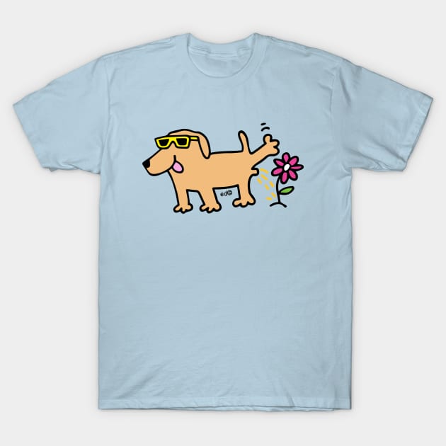 Labrador dog wearing glasses T-Shirt by Happy Sketchy